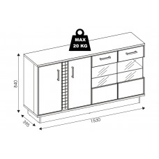 Kumode ar stiklu DORIAN DN4